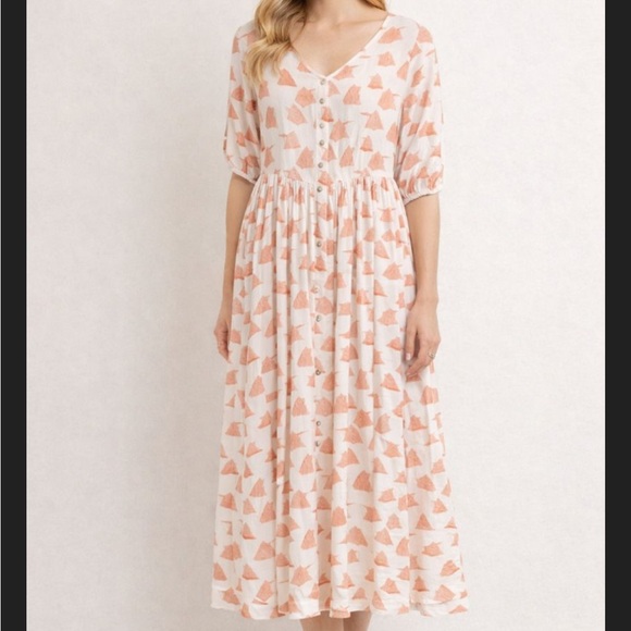 kate quinn Dresses & Skirts - Kate Quinn Pink Flutter Sleeve Sundress